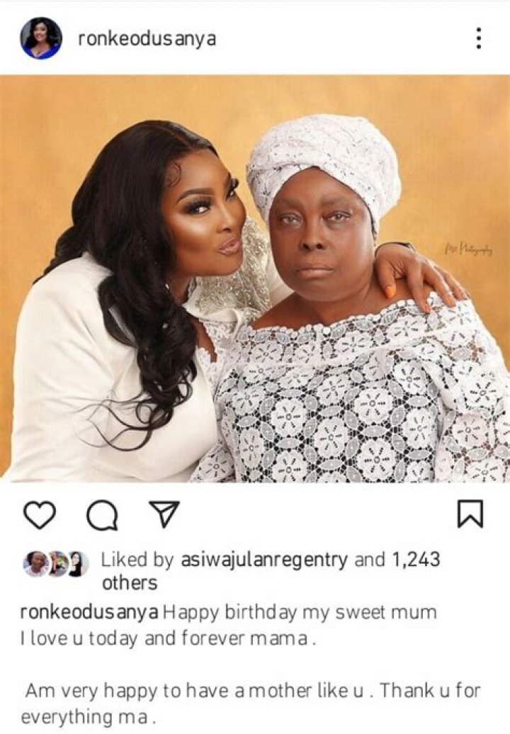 
Ronke Odusanya, an actress, cheerfully celebrates her mother’s birthday. 