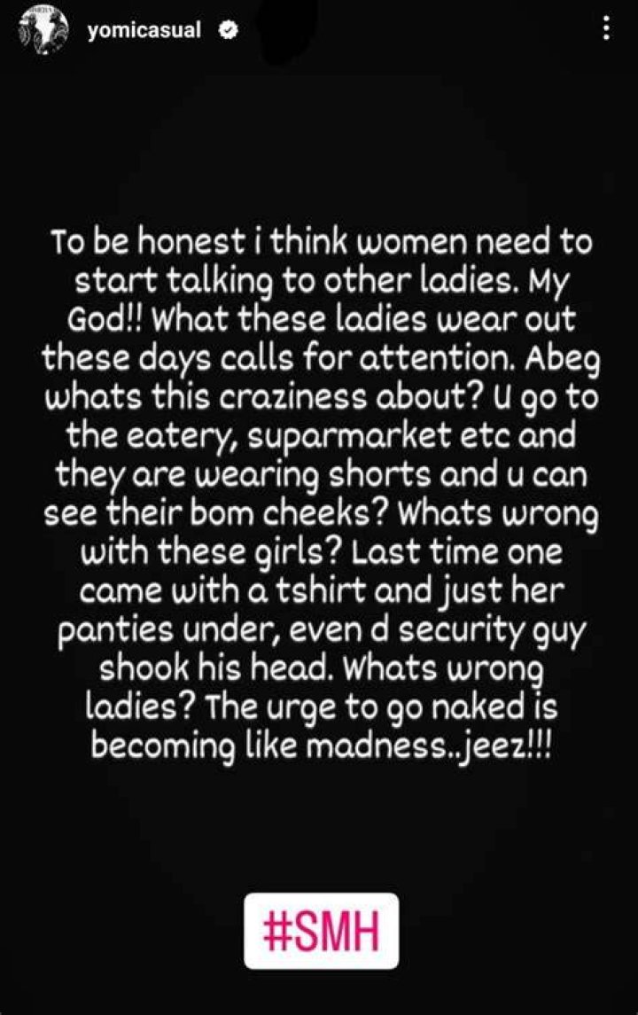 
The Urge To Go Naked Among Ladies Is Becoming Like Madness – Yomi Casual Laments 
